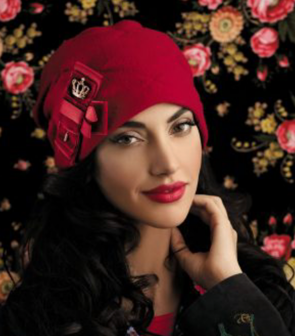 FASHION RED WOOL WOMEN HAT DESIGNER COLLECTION ***