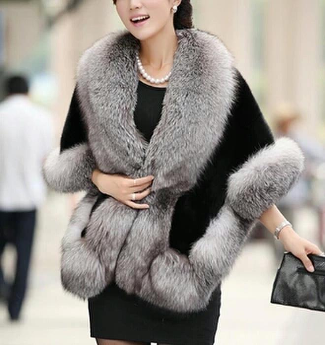 FASHION WOMEN ELEGANT  FUR CAPE 