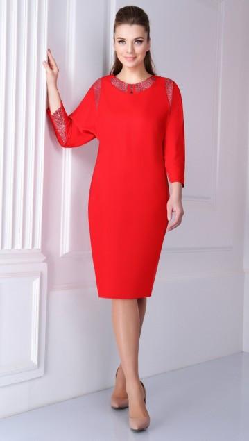 RED PLUS SIZE ELEGANT DRESS # 80