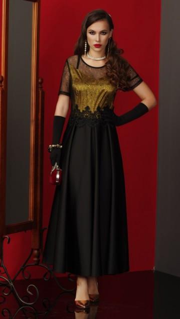 GOLD BLACK WOMEN EVENING DRESS # 79
