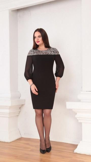 BLACK FASHION DRESS WITH WHITE DECOR # 53