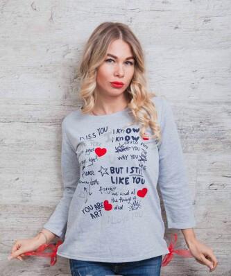 GRAY WOMEN FASHION DESIGNER TOP WITH DRAWSTRING