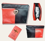 YVES SAINT LAURENT RED BLACK COSMETIC BAG 