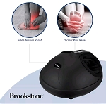 BROOKSTONE AIR PRESSURE FOOT MASSAGER WITH HEAT,REMOTE CONTROL  ADJUSTABLE 