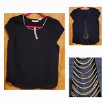 LOVE NATIION BLACK WOMEN FASHION TOP WITH CHAINS 