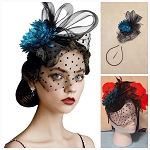 FASCINATOR WOMEN COCKTAIL FLOWER FEATHERS HAIR WITH CLIP HAT 