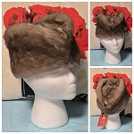 RUSSIAN NATURAL BLUE MINK FUR FASHION WOMEN VINTAGE HAT NEW 
