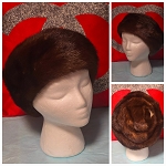 RUSSIAN NATURAL FUR BROWN MINK FASHION WOMEN VINTAGE HAT 