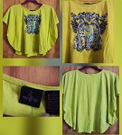 BABY PHAT GREEN FASHION WOMEN TOP WITH RHINESTONES DECOR 
