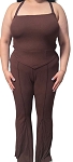 FASHION NOVA BROWN WOMEN SUIT SET 