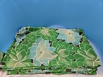 CLASSIC SAGE GREEN AND BLUE FLORAL PRINTED CHIFFON FABRIC VINTAGE 