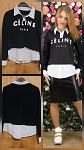 BLACK WHITE CELINE FASHION WOMEN SWEATER 