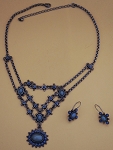 VINTAGE NINA RICCI SOUTHWEST DESIGN TURQUOISE NECKLACE & FRENCH WIRE EARRINGS SET
