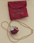 KENNETH JAY LANE VINTAGE LARGE APPLE WITH NECKLACE 
