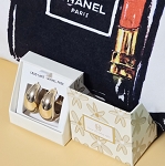 HOUSE OF HARLOW BY NINA RICCI 1960 GOLD TONE TEARDROP HOOP EARRINGS LEAD SAFE 
