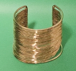 WIDE GOLD TONE WIRE WRAPPED CUFF BRACELET STATEMENT NEW