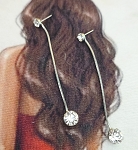 LONG CUBIC ZIRCONIA CHAIN DANGLE EARRINGS 