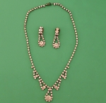 VINTAGE 1988 BRIDAL CLEAR CRYSTAL DANGLE JEWELRY SET 