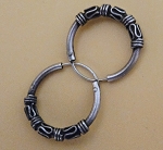 VINTAGE 1992 STERLING SILVER BALI STYLE HOOP EARRINGS