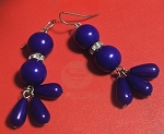 NEW! HANDMADE ROYAL PURPLE BEADS DANGLE EARRINGS – UNIQUE STATEMENT JEWELRY 