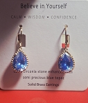 BLUE TOPAZ & ZIRCONIA DROP EARRINGS BY 