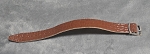 BROWN CROCODILE-EMBOSSED PATENT LEATHER WATCH STRAP BAND WITH SILVER BUCKLE 