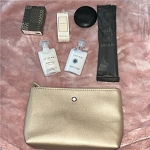 OMNIA AMETHYST BVLGARI EAU DE TOILETTE TRAVEL SIZE SET AND COSMETIC BAG 7PS
