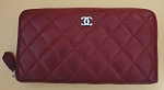 RED LEATHER CHANEL FASHION WALLET PRE OWNED 