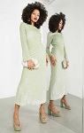 ASOS DESIGN SEQUIN SAGE GREEN MAXI DRESS BACKLESS LONG SLEEVE EVENING PARTY 