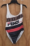 ONE PIECE SWIMSUIT WHITE NAVY RED GEOMETRIC SWIMWEAR WOMEN 