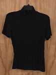 SHEIN WOMEN'S BLACK SHORT SLEEVES MOCK NECK TEE