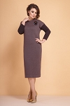 BROWN SPARKLY ELEGANT WOMEN DRESS WITH BROOCH # 122