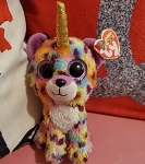 NEW 2019 RELEASE TY BEANIE BOOS- GISELLE THE UNICORN LEOPARD WITH/ HORN - IN HAND