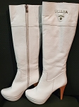 White boots 21pr natural leather 