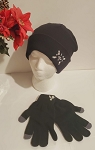 JEWELED EMBELLISHED FASHION SET HAT AND GLOVES 115 ***