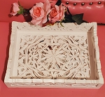 Handmade wood decorative tray Gray or White 