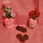 HANDMADE 3 MINI SOAPS WITH ROSE FLOWERS 