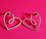 FASHION SILVER HEART WOMEN EARRINGS WITH CRYSTALS