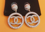 CHANEL DROP PEARLS CIRCLE EARRINGS AUTHENTIC FULL SET PRE OWNED 