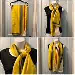 AUTHENTIC VINTAGE SCHIAPARELLI YELLOW SILK SCARF HAND-ROLLED 