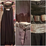 DO&BE BLACK WOMEN DRESS WITH RHINESTONES 