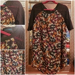 BLACK FASHION WOMEN DRESS WITH NETS AND FLOWERS KELLY RENEE 