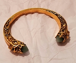 AUTHENTIC ALEXANDER MCQUEEN GILT AND JADE CUFF BRACELET 