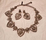 OSCAR DE LA RENTA  SILVER NECKLACE AND ONE EARRING VINTAGE 