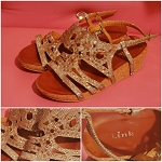 GOLD FASHION DESIGNER GIRL SANDAL 