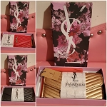 YSL BLACK RED GOLD LEATHER WALLET 