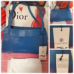 DIVINA FIRENZE Tamara Croc Embossed Leather Triple Entry Shoulder Bag 