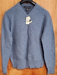 BANANA REPUBLIC GRAY BLUE FASHION MEN'S SWEATER  MARINO WOOL
