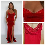 RED AND SPARKLY SEXY FASHION WOMEN DRESS FOR ALL OCCASIONS  
