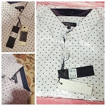 WHITE POLKA DOT SHIRT MEN'S RIVELLI 